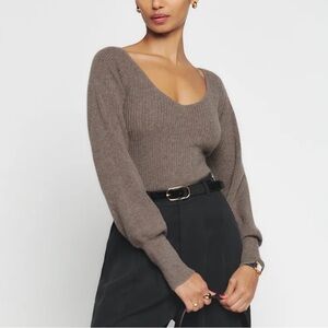 REFORMATION HART CASHMERE SWEATER COCOA